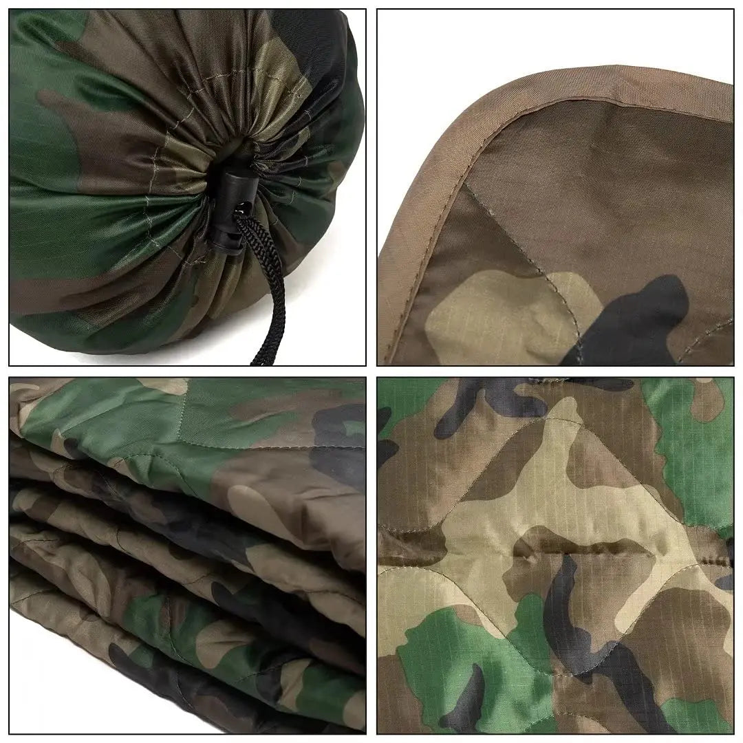 Camo Woobie Military Ultralight Camping Quilt Travel Outdoor Camouflage Blanket Portable Warm Sleeping Bag Pad Poncho Hunting