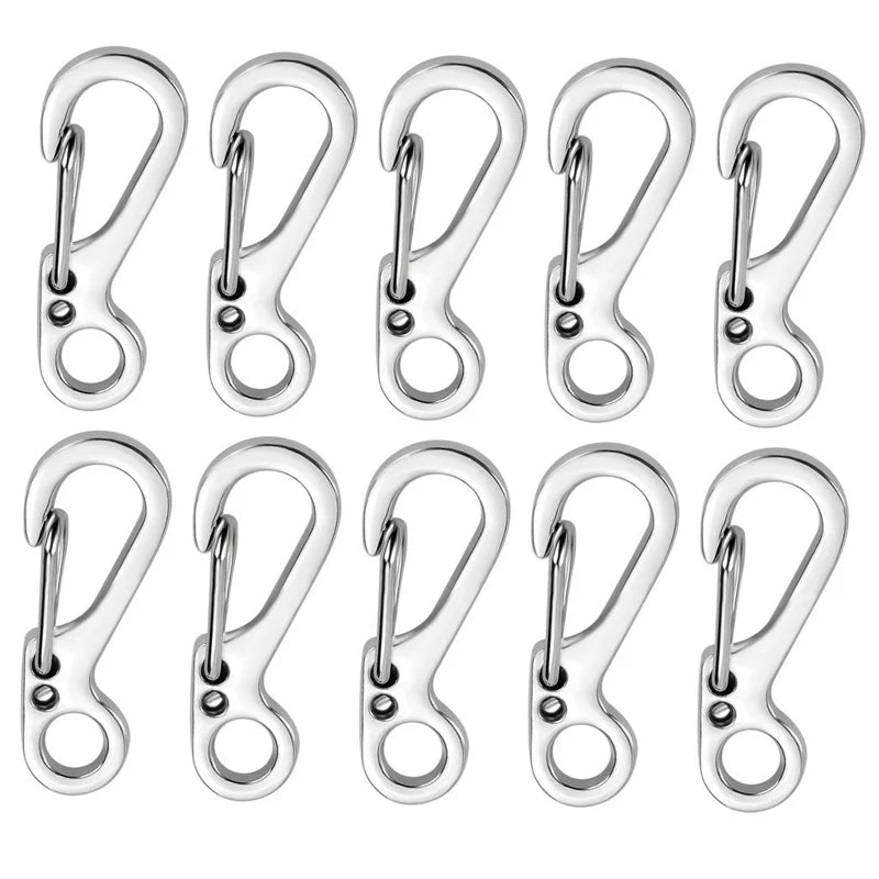 10pcs/batch Mini Carabiner EDC Survival Climbing Gear Camping Paracord Tactical Gear Hook SF Spring Backpack Buckle Key Chain