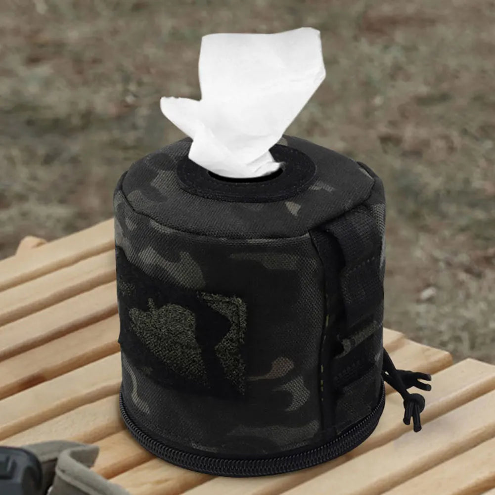 Roll Paper Storage Bag Outdoor Tactical Military Molle Style Tissue Case Toilet Roll Paper Storage Holder for Camping Hiking