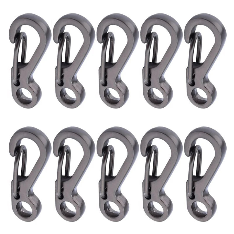 10pcs/batch Mini Carabiner EDC Survival Climbing Gear Camping Paracord Tactical Gear Hook SF Spring Backpack Buckle Key Chain